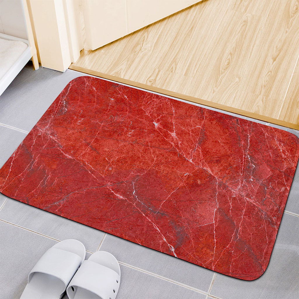 Red Marble Print Indoor Door Mat