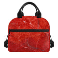 Red Marble Print Insulated Lunch Bag