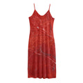 Red Marble Print Jersey Midi Cami Dress