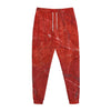 Red Marble Print Jogger Pants