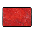 Red Marble Print Kitchen Mat
