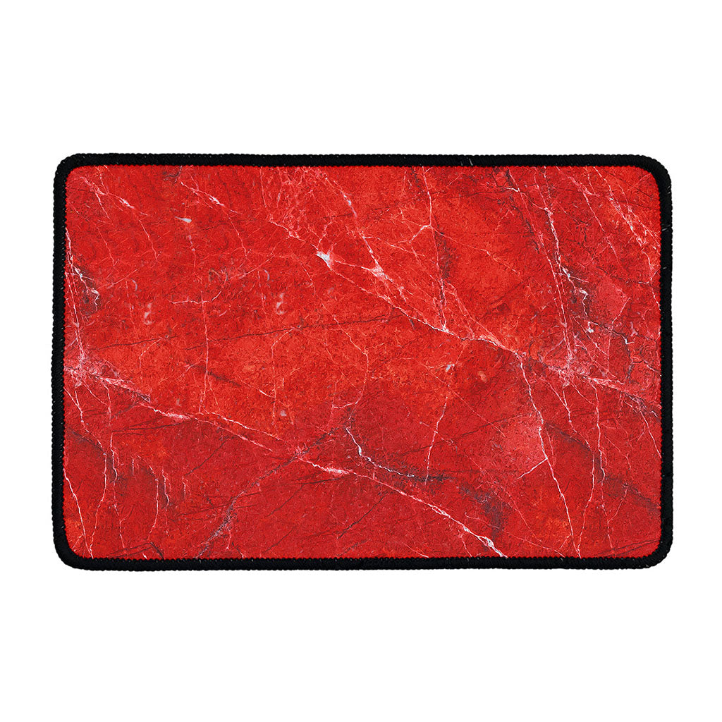 Red Marble Print Kitchen Mat