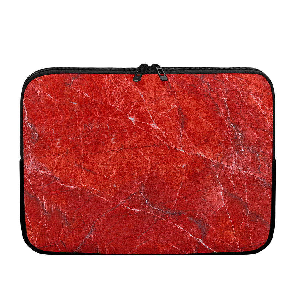 Red Marble Print Laptop Sleeve