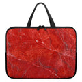 Red Marble Print Laptop Sleeve With Handle