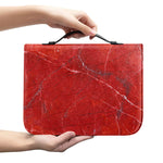 Red Marble Print Leather Bible Cover