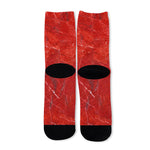 Red Marble Print Long Socks