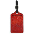 Red Marble Print Luggage Tag