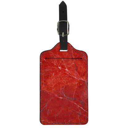 Red Marble Print Luggage Tag