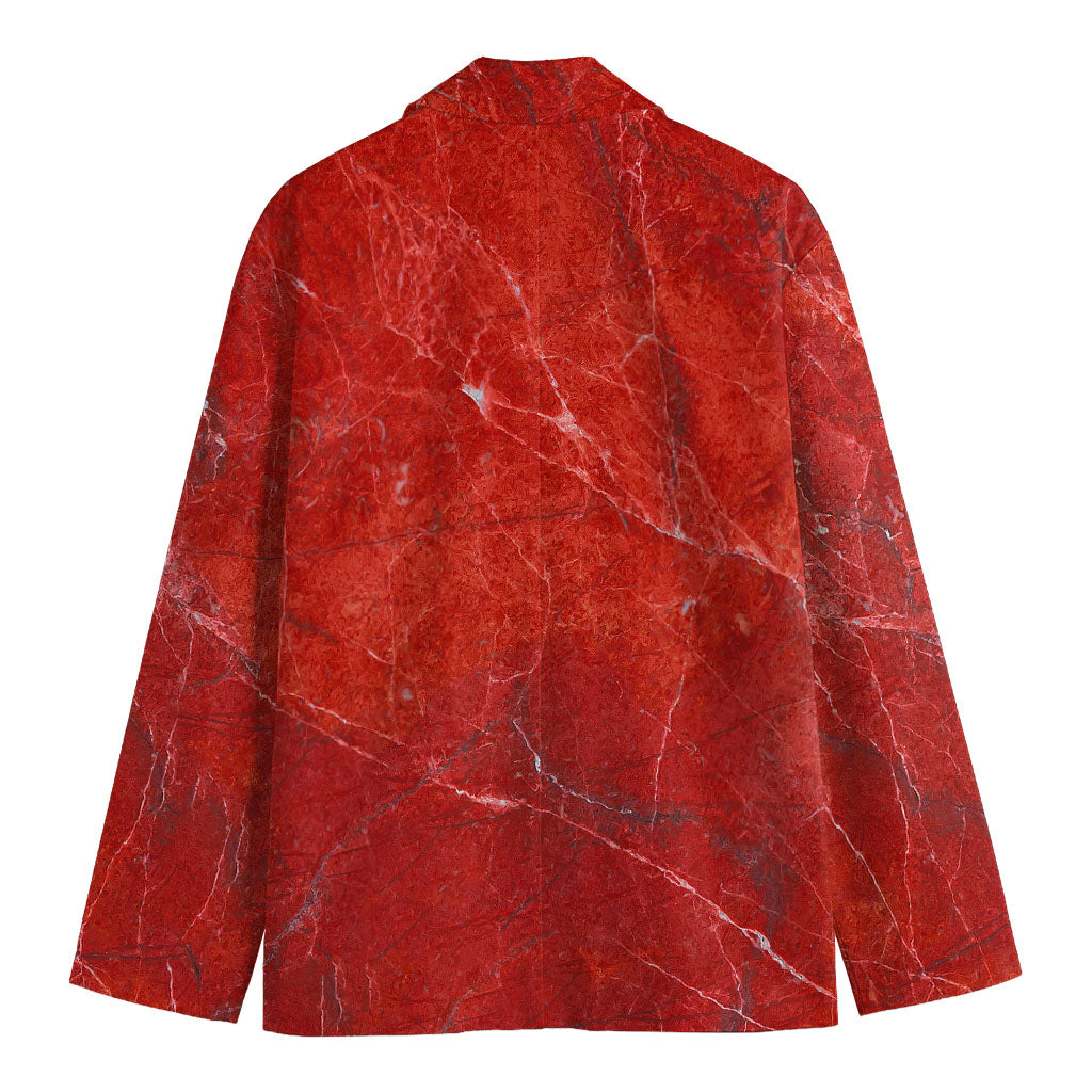 Red Marble Print Men's Blazer