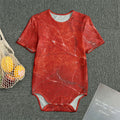 Red Marble Print Men's Bodysuit