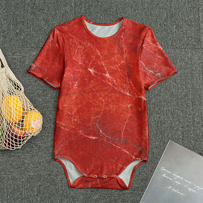 Red Marble Print Men's Bodysuit