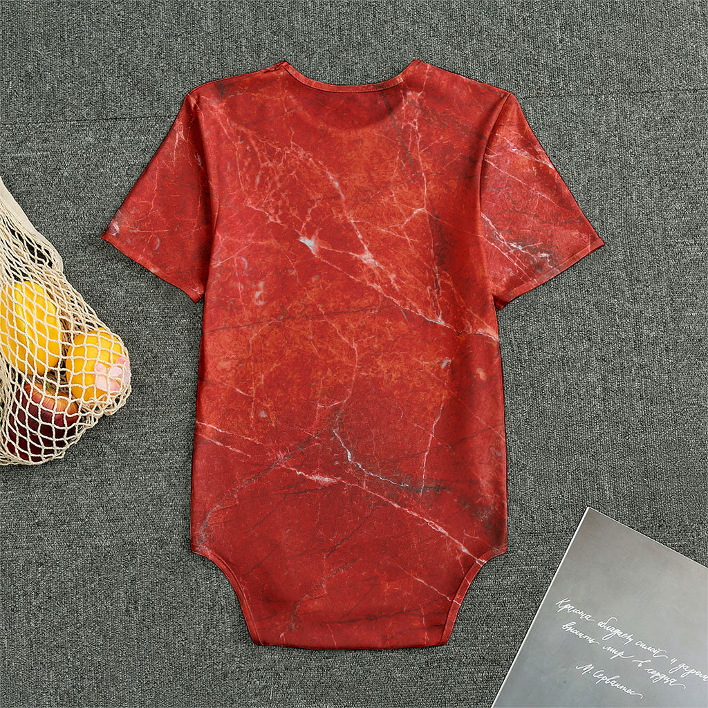 Red Marble Print Men's Bodysuit