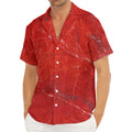 Red Marble Print Men's Deep V-Neck Shirt
