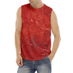 Red Marble Print Men's Fitness Tank Top