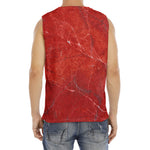 Red Marble Print Men's Fitness Tank Top