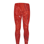 Red Marble Print Men's leggings