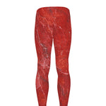 Red Marble Print Men's leggings