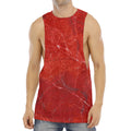 Red Marble Print Men's Muscle Tank Top