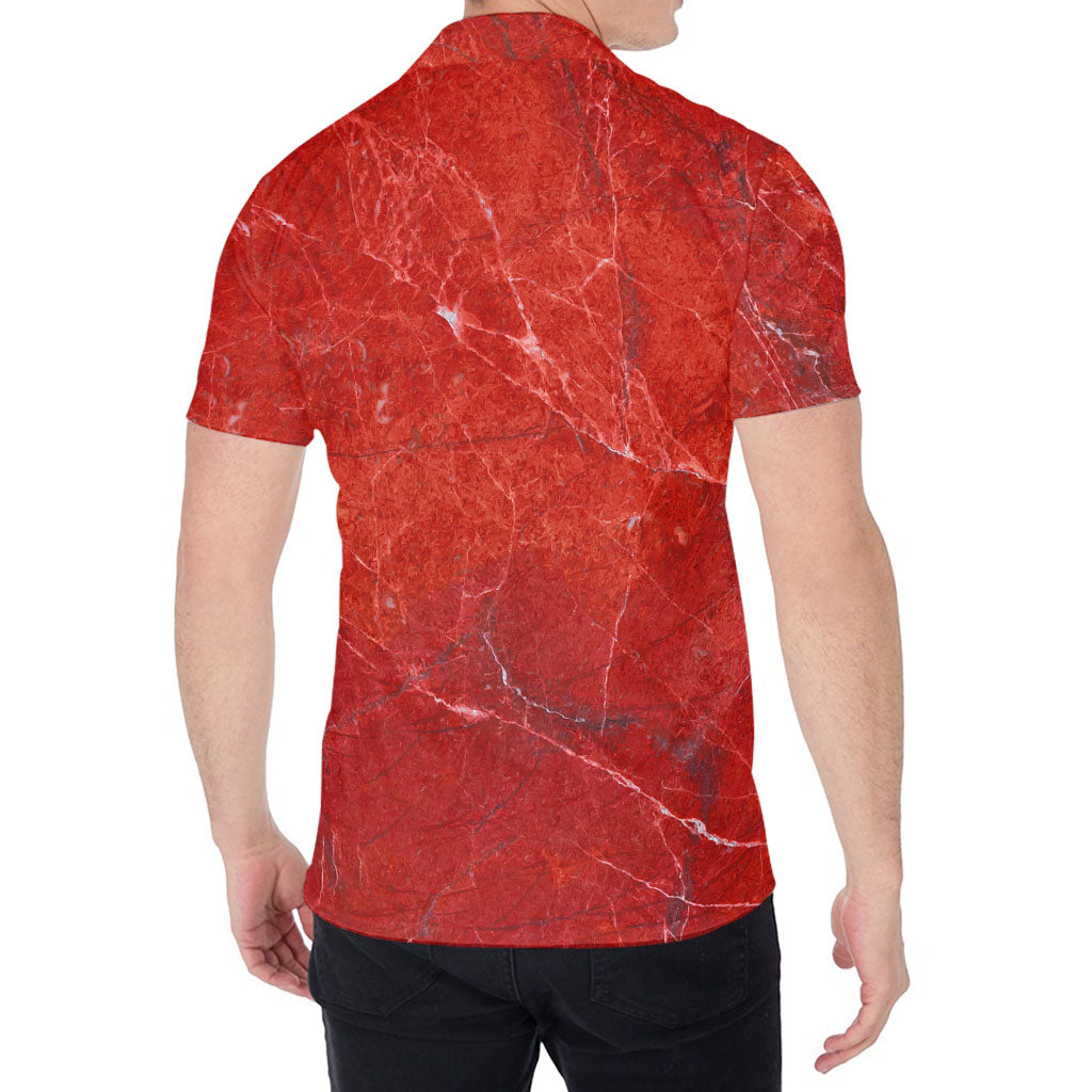 Red Marble Print Men's Shirt
