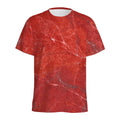 Red Marble Print Men's Athletic T-Shirt