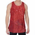 Red Marble Print Men's Velvet Tank Top