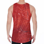 Red Marble Print Men's Velvet Tank Top