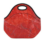 Red Marble Print Neoprene Lunch Bag