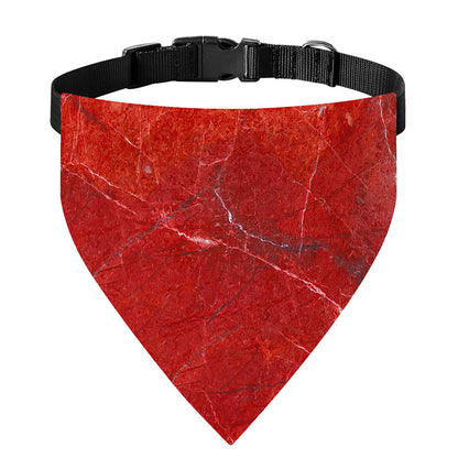 Red Marble Print Over The Collar Dog Bandana
