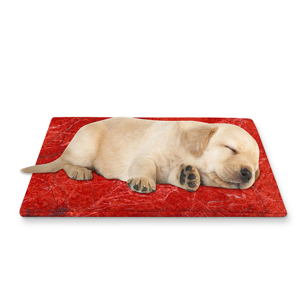 Red Marble Print Pet Cooling Mat Cover