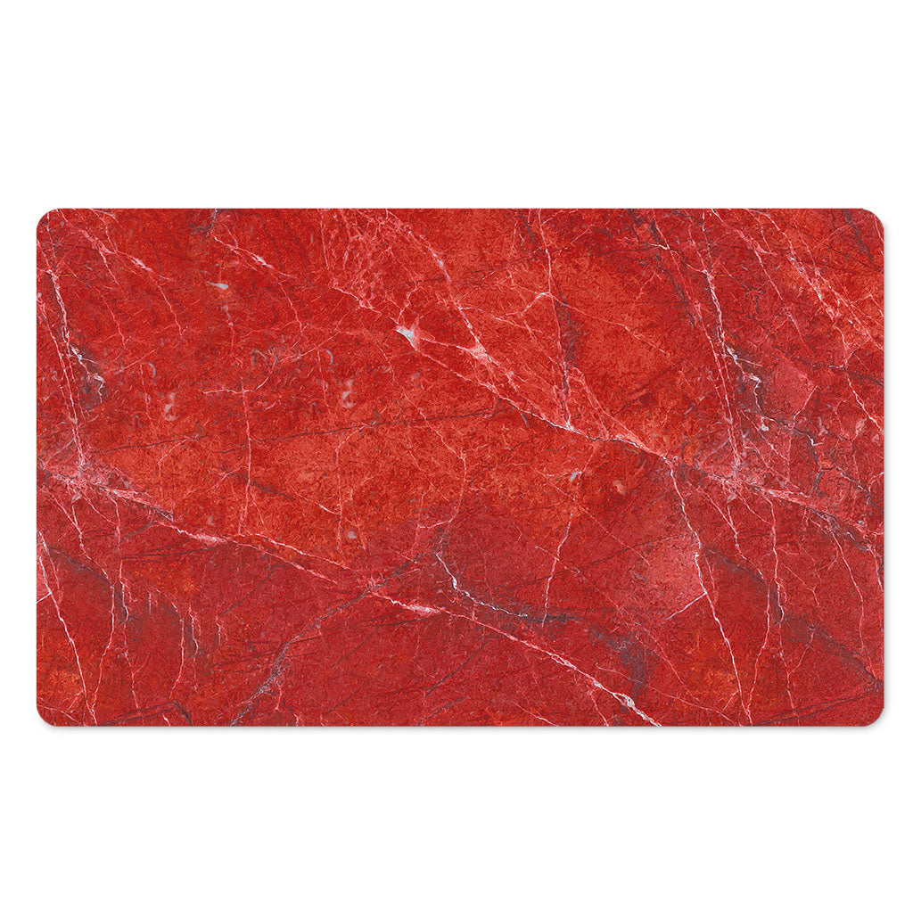 Red Marble Print Polyester Doormat