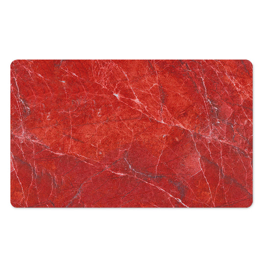 Red Marble Print Polyester Doormat