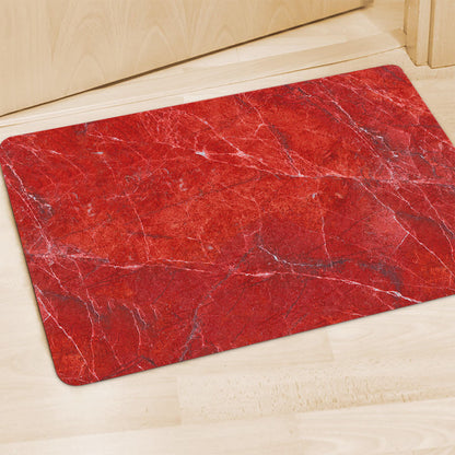 Red Marble Print Polyester Doormat