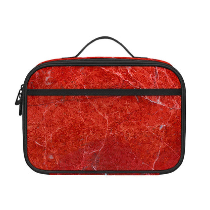 Red Marble Print Portable Lunch Bag