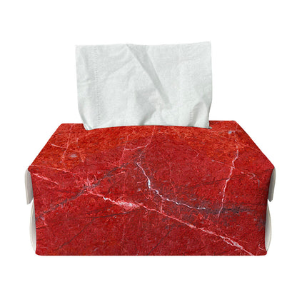 Red Marble Print Rectangle Tissue Box Cover