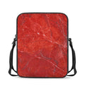 Red Marble Print Rectangular Crossbody Bag