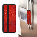 Red Marble Print Refrigerator Handle Covers