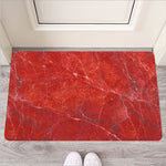 Red Marble Print Rubber Doormat