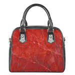 Red Marble Print Shoulder Handbag