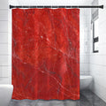 Red Marble Print Shower Curtain