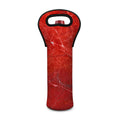 Red Marble Print Single Neoprene Wine Tote