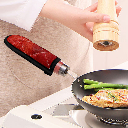 Red Marble Print Skillet Handle Cover