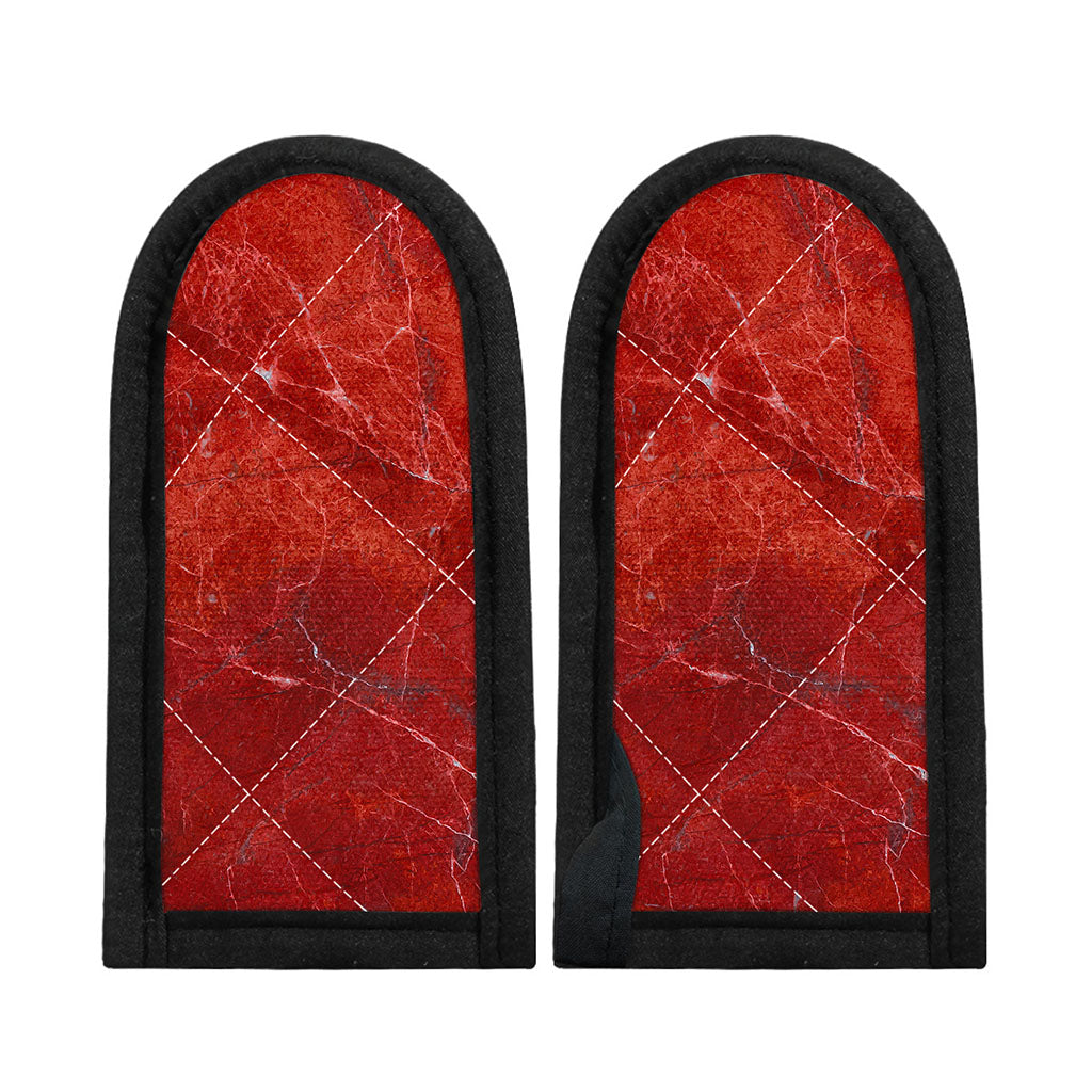 Red Marble Print Skillet Handle Cover