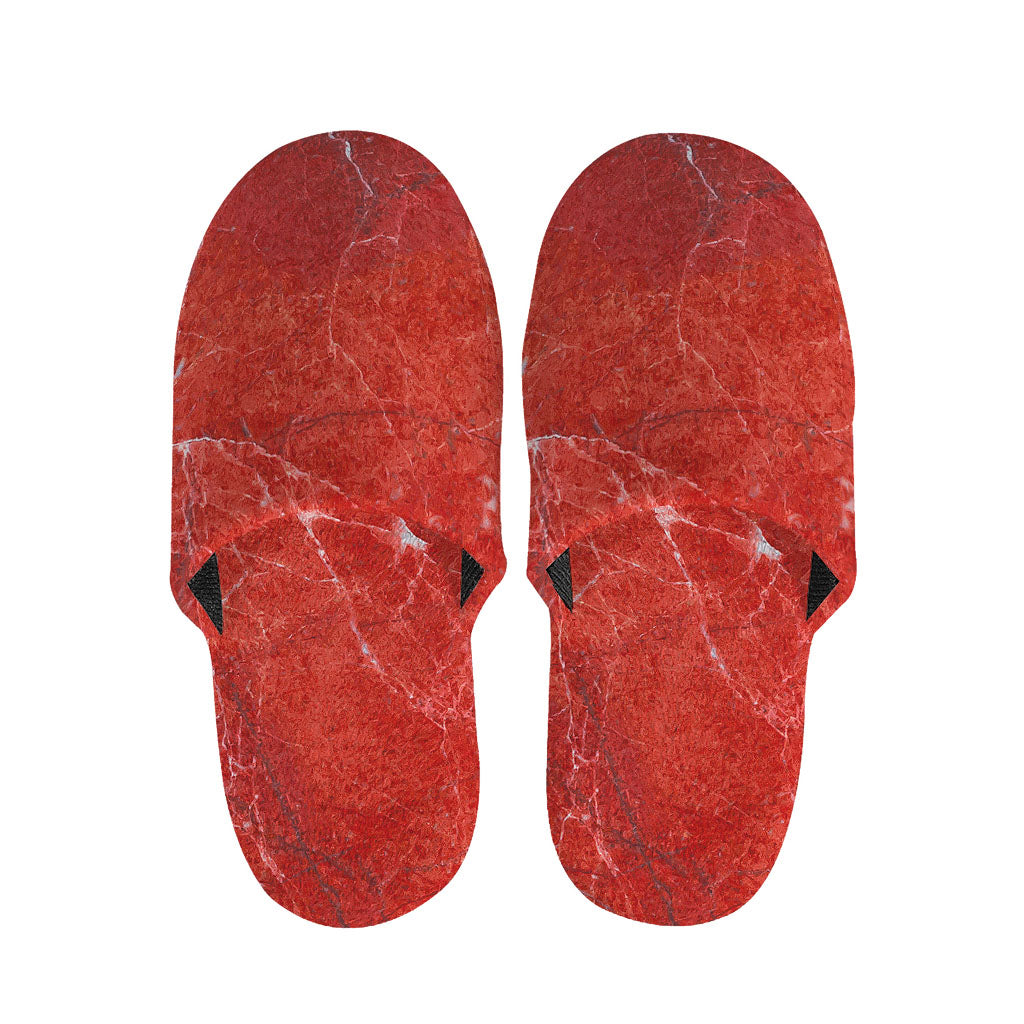 Red Marble Print Slippers