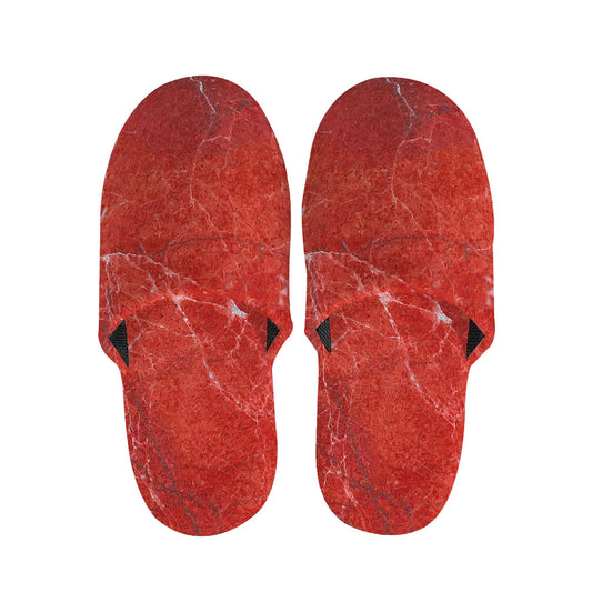 Red Marble Print Slippers