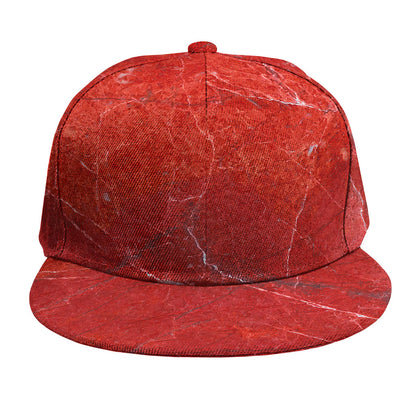 Red Marble Print Snapback Cap