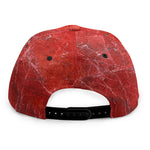 Red Marble Print Snapback Cap