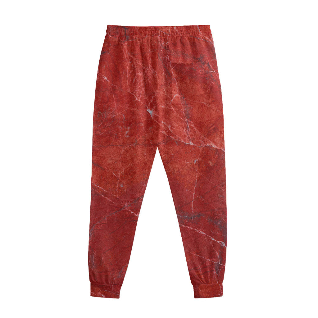 Red Marble Print Sweatpants