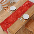 Red Marble Print Table Runner