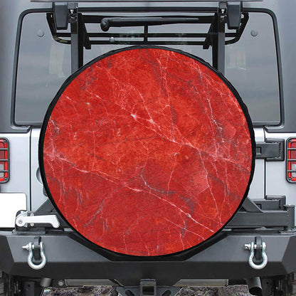 Red Marble Print Tire Cover