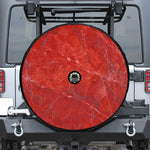 Red Marble Print Tire Cover With Camera Hole
